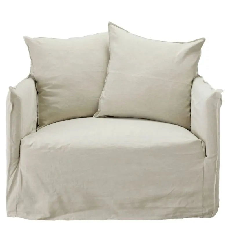 Como Linen Armchair Oatmeal - 1.5 Seater