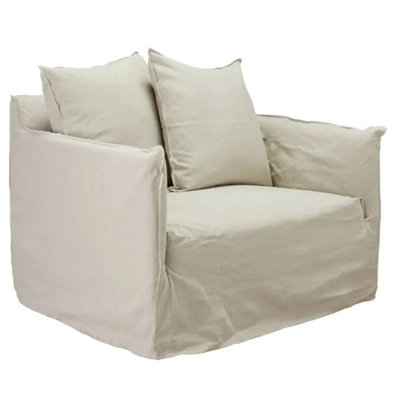 Como Linen Armchair Oatmeal - 1.5 Seater