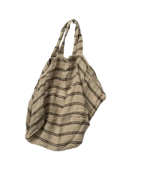 Linen Oversize Bag Black Stripe