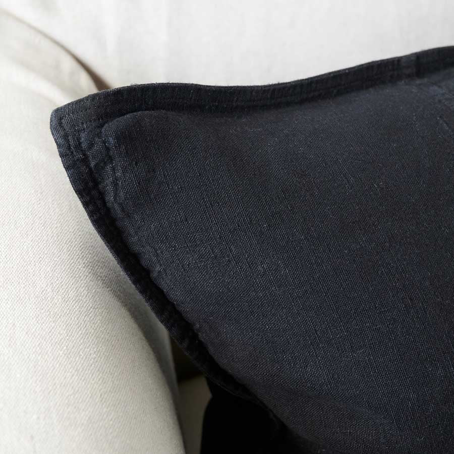 Luca Linen Cushion - Black