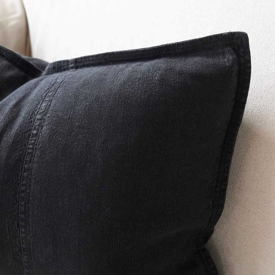 Luca Linen Cushion - Black