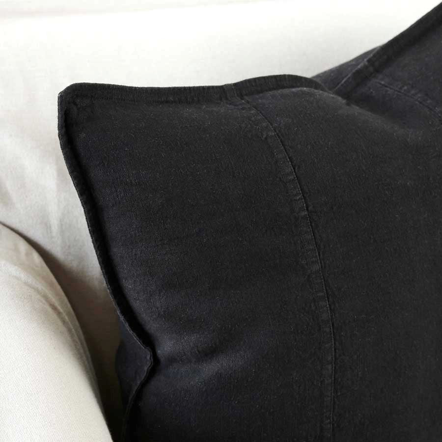 Luca Linen Cushion - Black