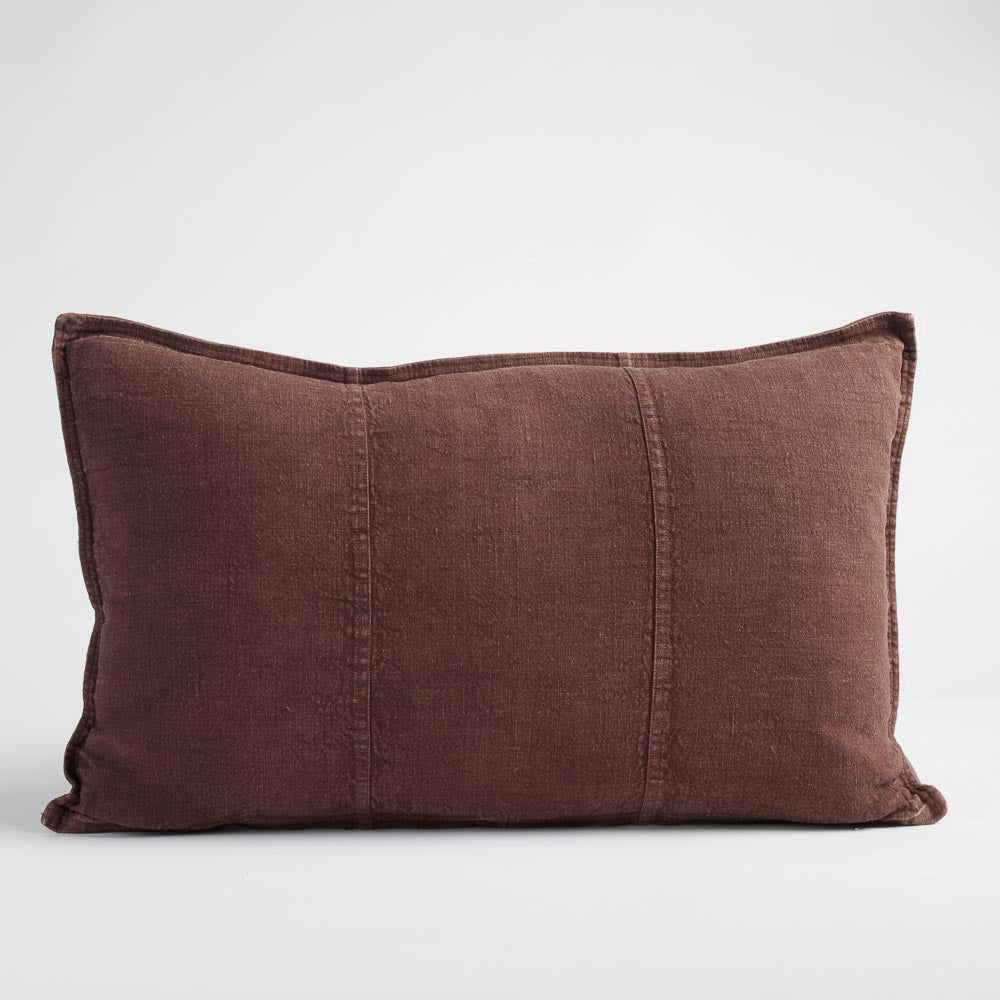 Luca Linen Cushion - Chocolate