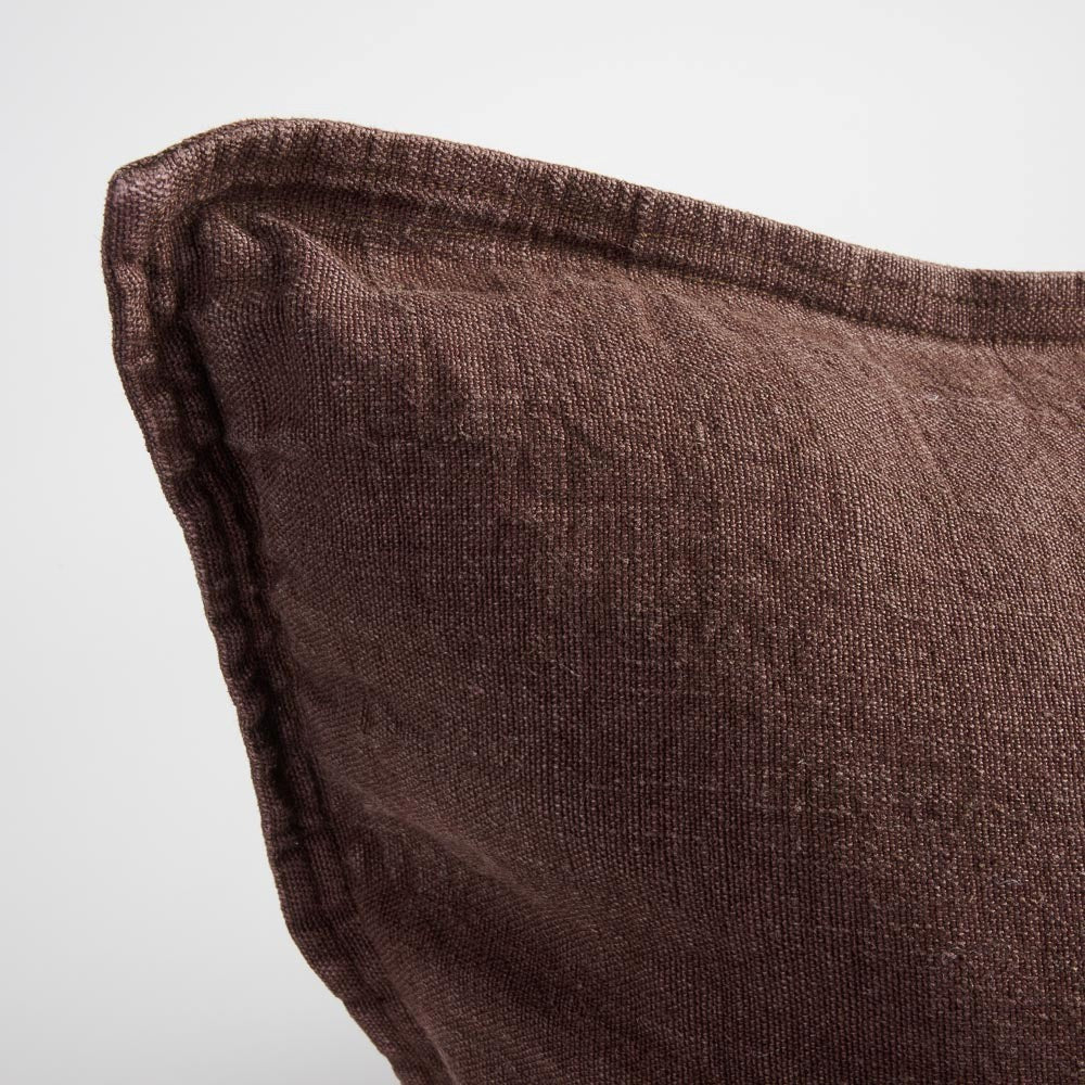 Luca Linen Cushion - Chocolate