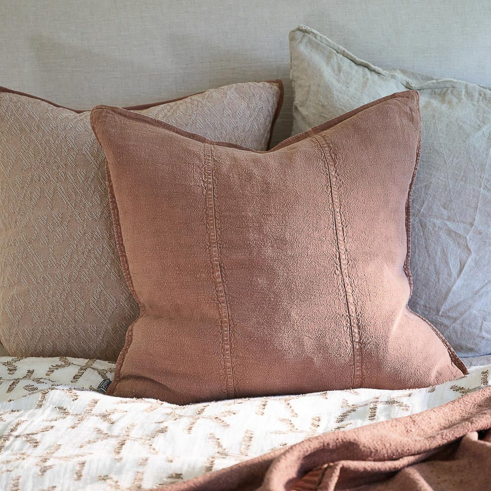 Luca Linen Cushion - Clay