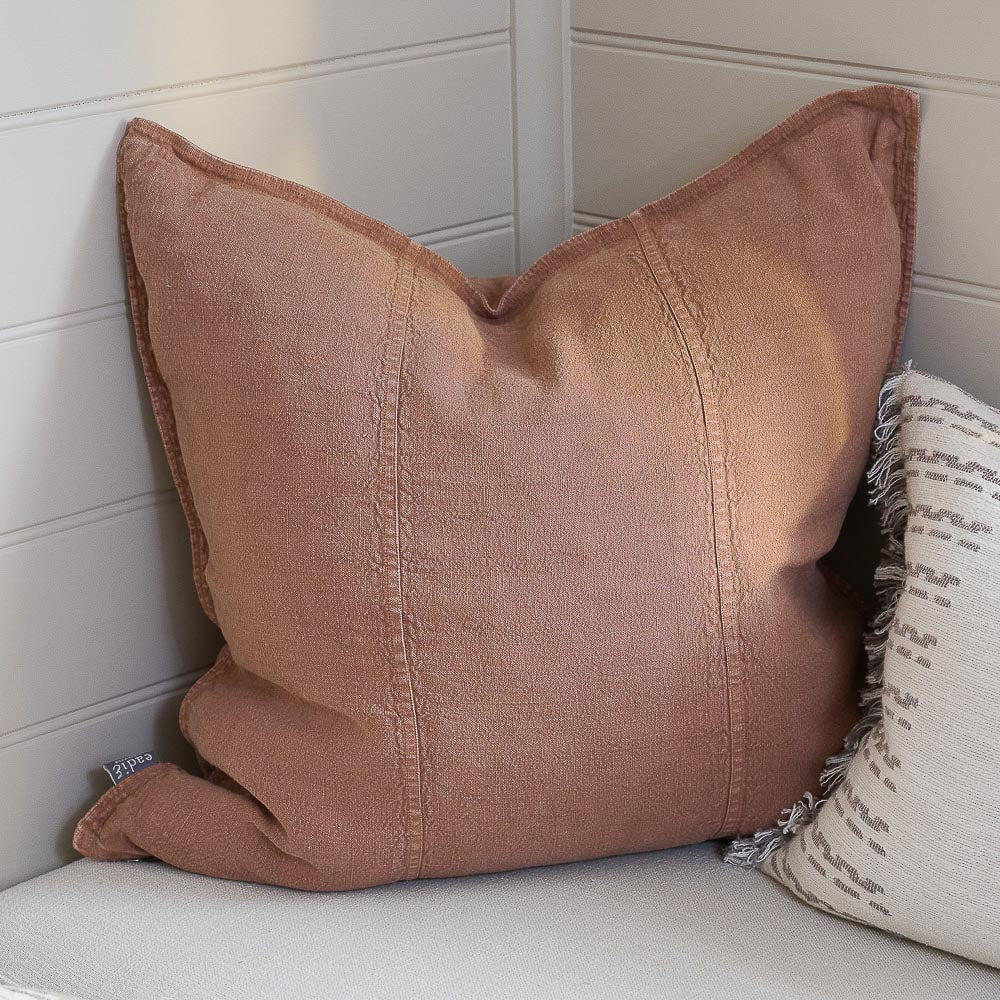 Luca Linen Cushion - Clay