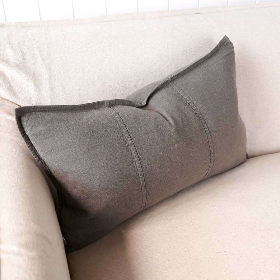 Luca Linen Cushion - Coal