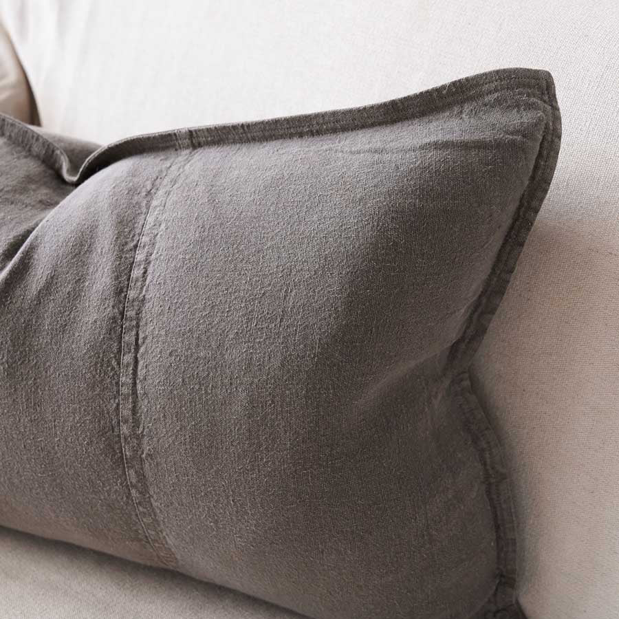 Luca Linen Cushion - Coal