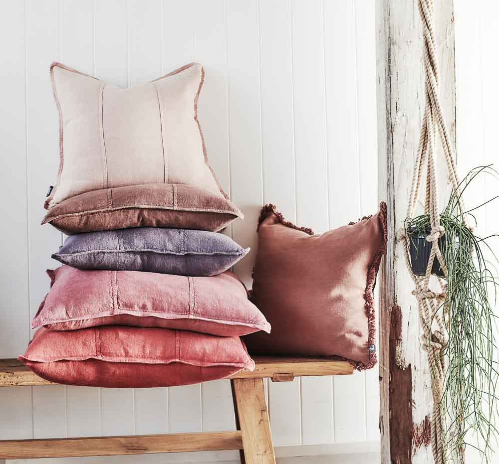 Luca Linen Cushion - Desert Rose