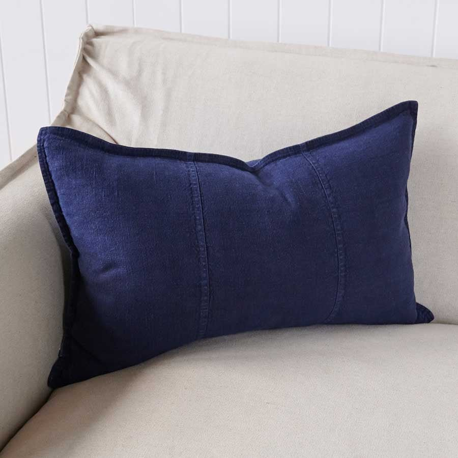 Luca Linen Cushion - Navy