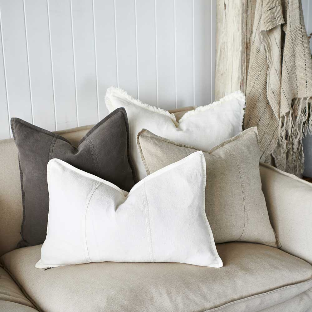 Luca Linen Cushion - Off White