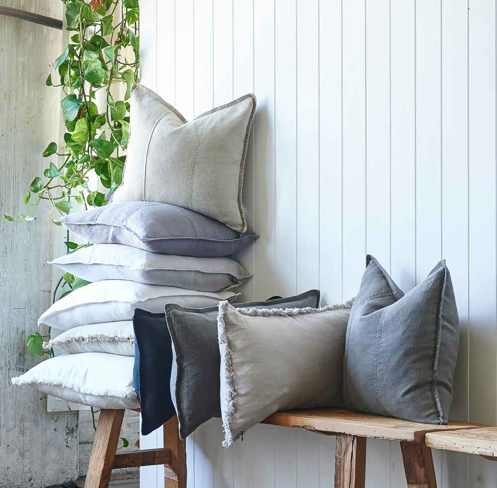 Luca Linen Cushion - Silver Grey