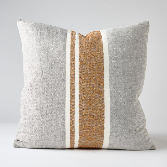 Magnus Linen Cushion - Slate/Nutmeg