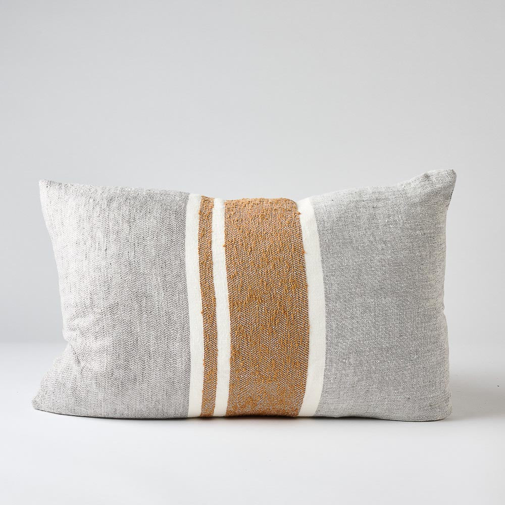 Magnus Linen Cushion - Slate/Nutmeg