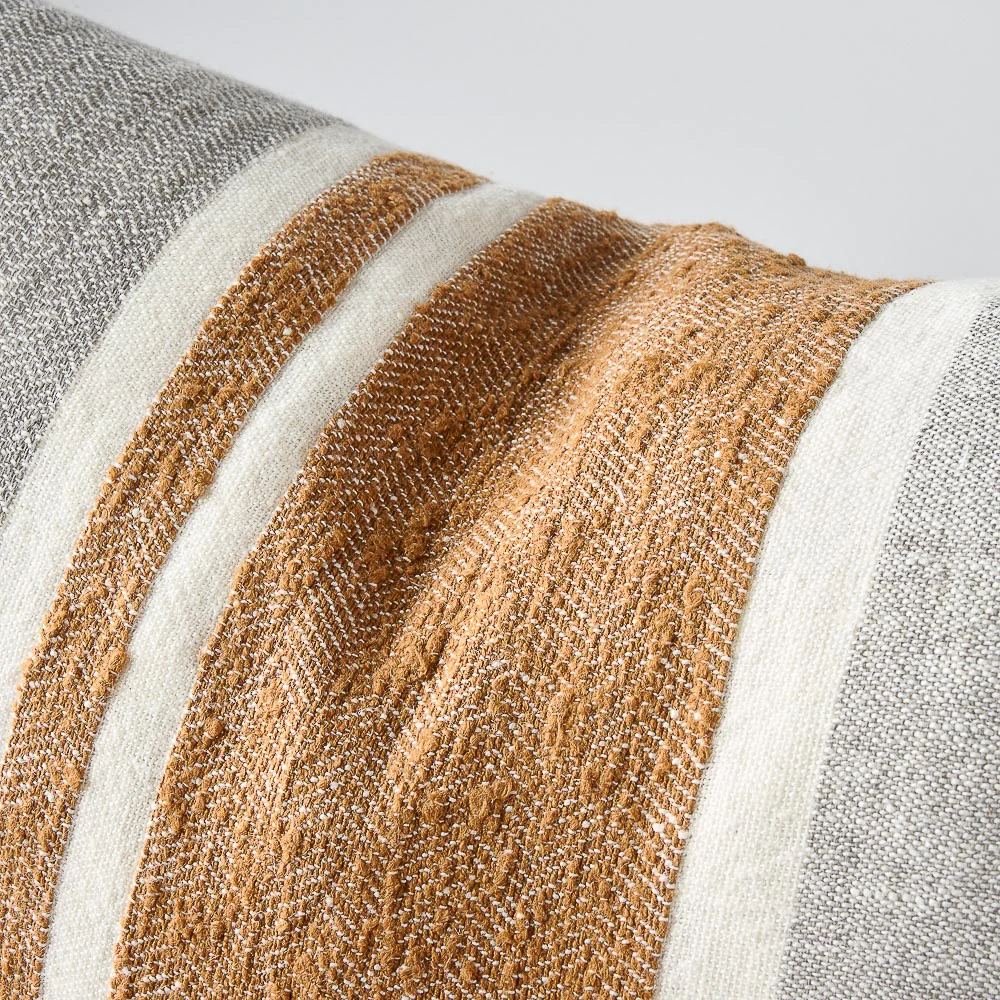 Magnus Linen Cushion - Slate/Nutmeg