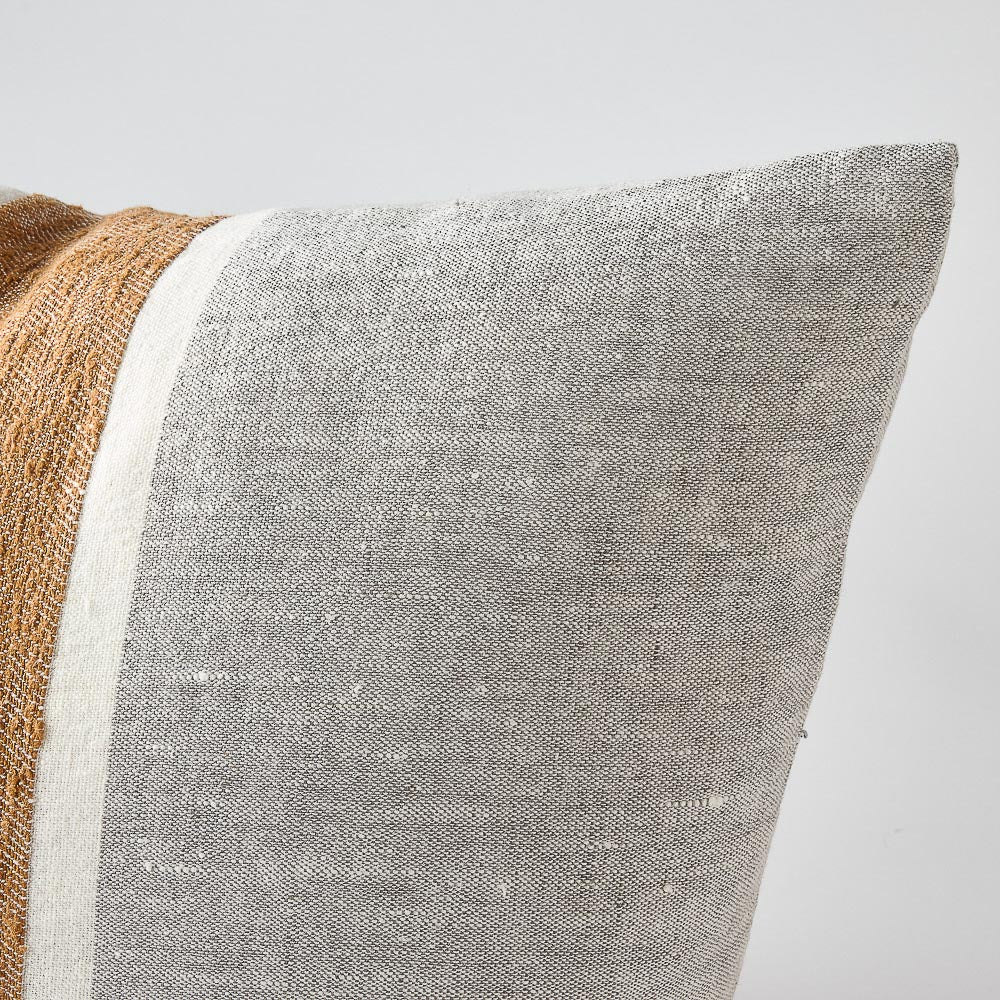 Magnus Linen Cushion - Slate/Nutmeg