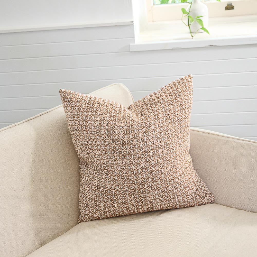 Noah Cushion - Nutmeg/White