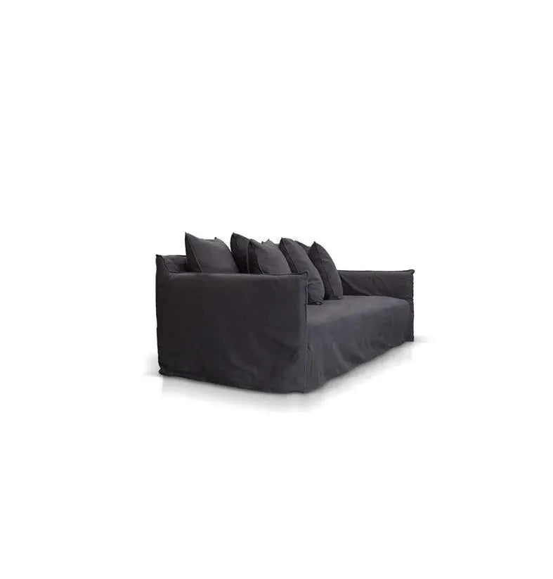 Como Linen Sofa Charcoal - 3.5 Seater