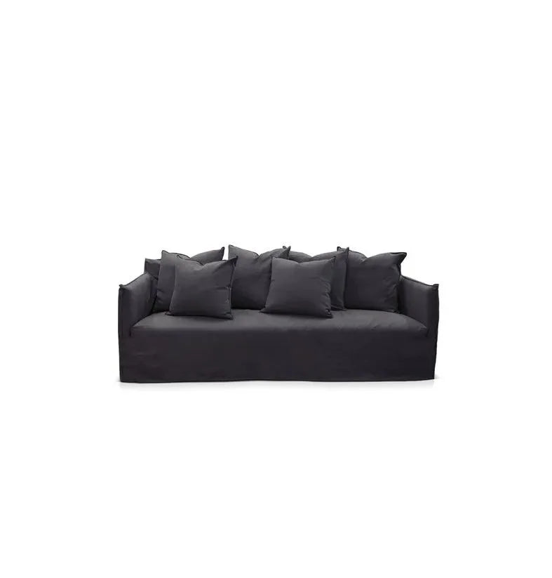 Como Linen Sofa Charcoal - 3.5 Seater