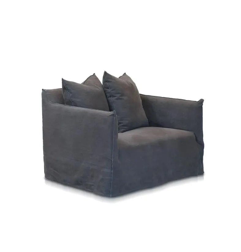 Como Linen Armchair Charcoal - 1.5 Seater