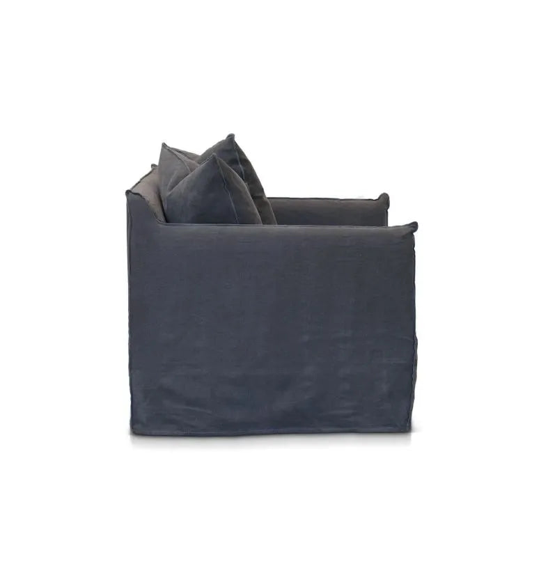 Como Linen Armchair Charcoal - 1.5 Seater