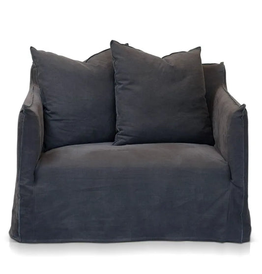 Como Linen Armchair Charcoal - 1.5 Seater