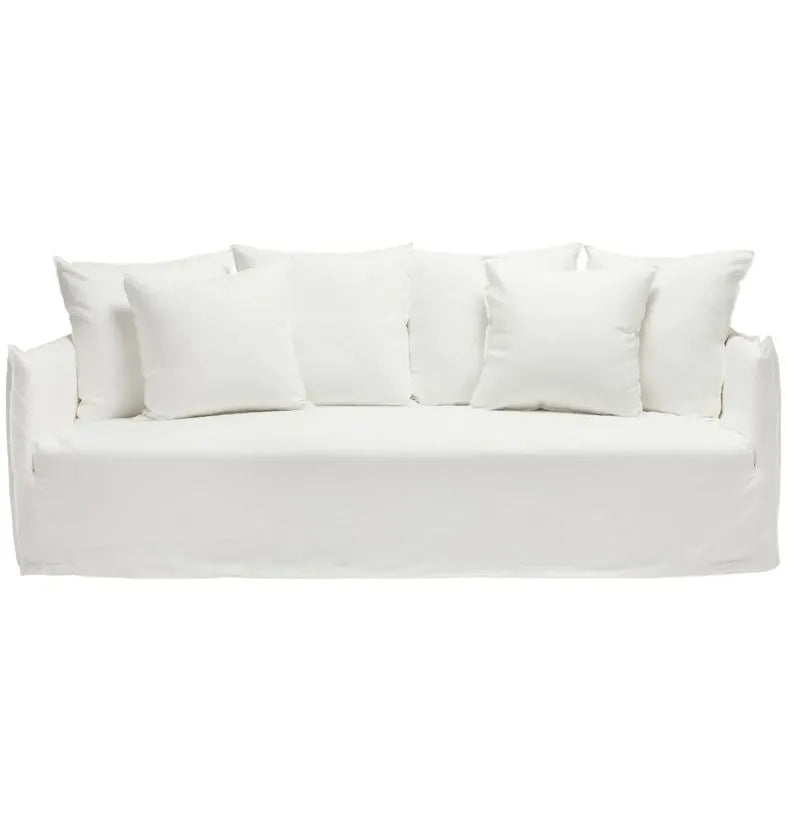 Como Linen White - 3.5 Seater