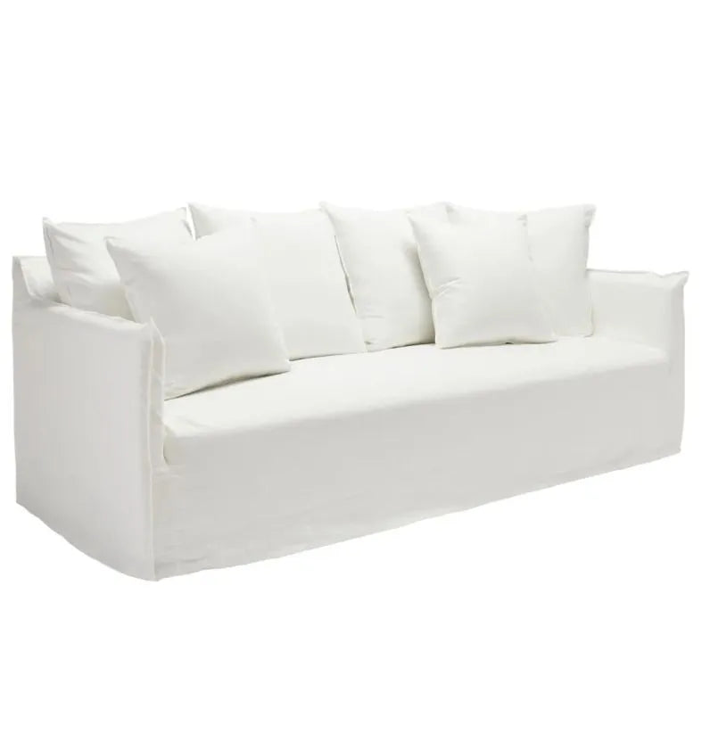 Como Linen White - 3.5 Seater