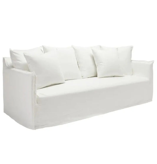 Como Linen White - 3.5 Seater