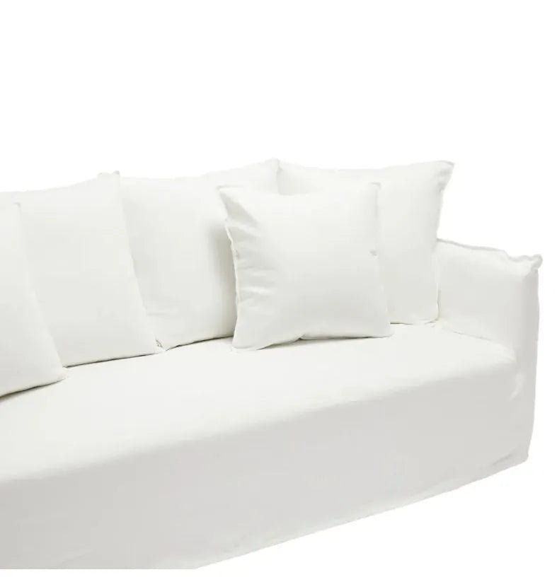 Como Linen White - 3.5 Seater