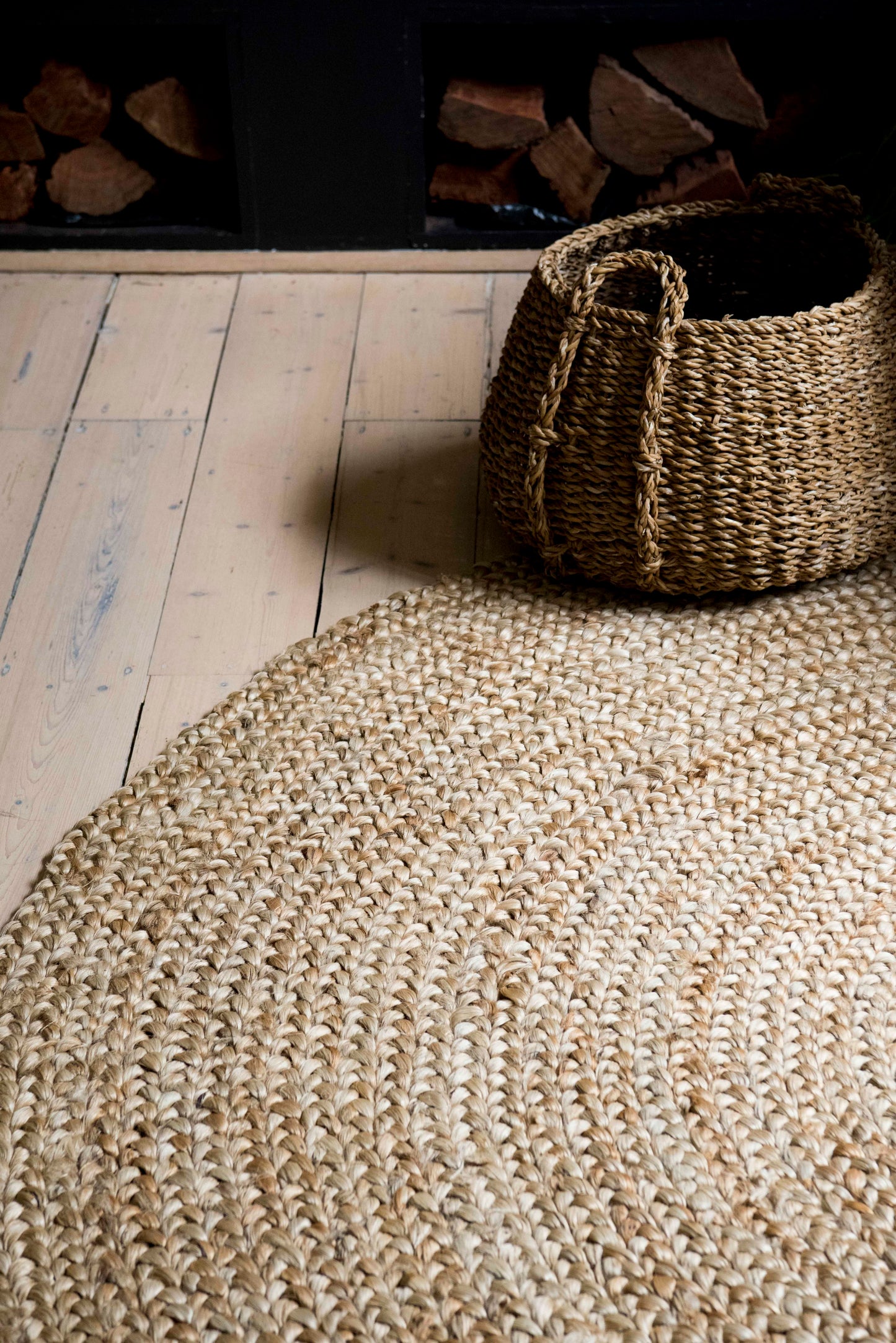 Natural Round Braided Rug